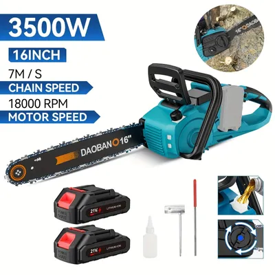Image de Scie à chaîne Accu 3500W avec deux batteries lithium pour l'élagage