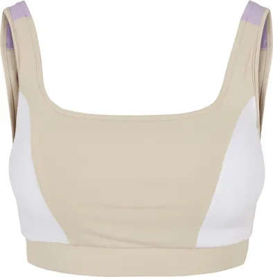 Obrázok produktu pre Urban Classics TB5017 | Dámska športová podprsenka Color Block Dámska športová podprsenka - Farba: soft seagrass/white/lilac - Veľkosť: M