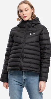 Produktbild von Nike Wasserabweisende Daunen-Steppjacke aus Polyester für die Übergangszeit, schwarz