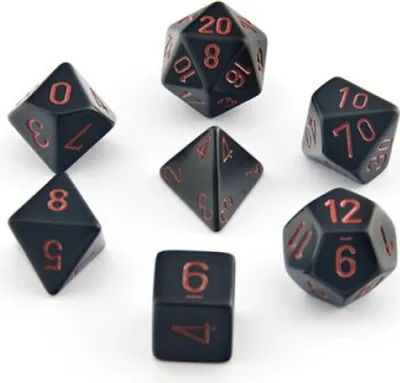 Produktbild von Chessex Polyhedral 7-Die Würfel-Set Opaque - Schwarz/Rot