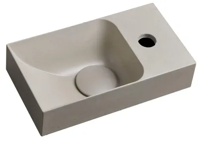 Produktbild von Sapho PICCOLINO Beton-Waschbecken 30,8x17cm, Wasserhahn rechten, Sand matt
