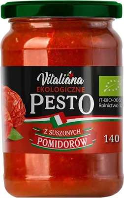 Produktbild von PESTO CZERWONE Z SUSZONYCH POMIDORÓW  140 g - VITALIANA
