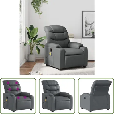 Produktbild von The Living Store Massagesessel Grau Kunstleder