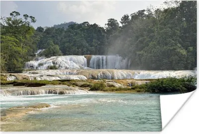 Produktbild von MuchoWow® Poster Frontseitiger Wasserfall Palenque Mexiko 120x80 cm - Bilder