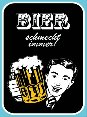 Produktbild von vianmo Holzschild 40x30 cm Bier schmeckt immer