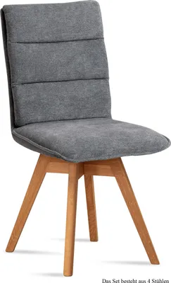Produktbild von Esszimmerstuhl drehbar (4er-Set) Dorle 47x92x60 Eiche geölt/Grau