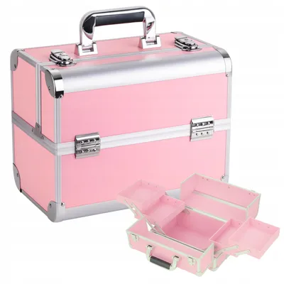 Productafbeelding van APT COSMETISCHE TAS CA34C, 35x25x31 cm, zilver-roze