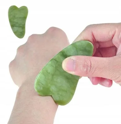 Image de Plaque de massage Gua Sha Visage Jade Naturel