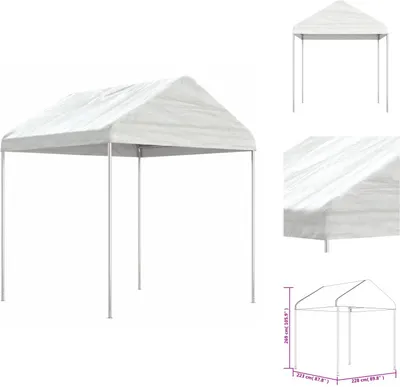 Produktbild von vidaXL Pavillon mit Dach Weiß 2,28x2,23x2,69 m Polyethylen -  Pavillons & Partyzelte