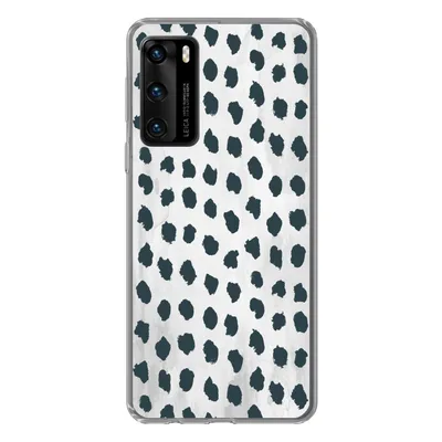 Produktbild von MuchoWow® Handyhülle Schutzhülle Hülle für Huawei P40 Polka dots - Schwarz - Marmor Silikon Softcase Handy Hülle - Handytasche