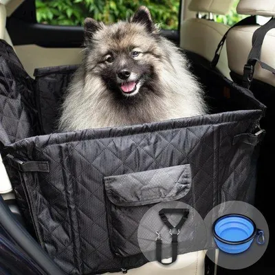 Produktbild von Hundesitz für das Auto – Reisesitz für Welpen – Sicheres Reisen – Wasserdicht und kratzfest – 36x58x75 cm – Schwarz