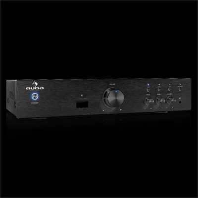 Obrázok produktu pre Auna zosilňovač, HiFi stereo mini zosilňovač, HiFi zosilňovač s ovládaním basov a výšok, 1-kanálový audio zosilňovač, stereo zosilňovač a reproduktor s diaľkovým ovládaním a AUX vstupom, AV prijímač