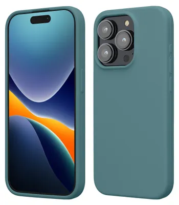 Produktbild von kwmobile Handyhülle für iPhone 15 Pro Hülle, für iPhone 15 Pro Case - Hülle Silikon - kabelloses Laden - Arctic Night