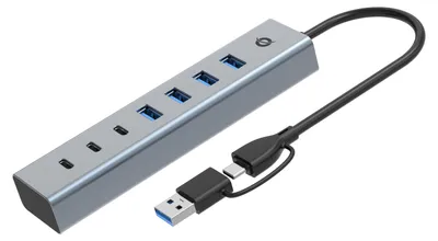 Produktbild von Conceptronic HUBBIES20G 7-Port USB 3.0 Hub, 5Gbps, USB-C x 3, USB-A x 4