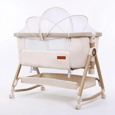 Produktbild von Omgoods – 3-in-1 Babybett mit verstellbarer Höhe und Moskitonetz