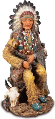 Produktbild von Western Figur mit Friedenspfeife sitzender Indianer