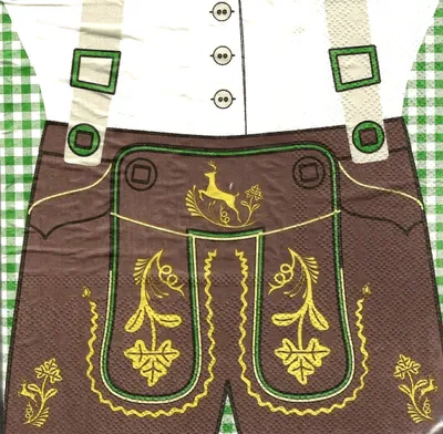 Produktbild von Bayern  Lederhose Servietten 20 Stück 3-lagig 33x33cm