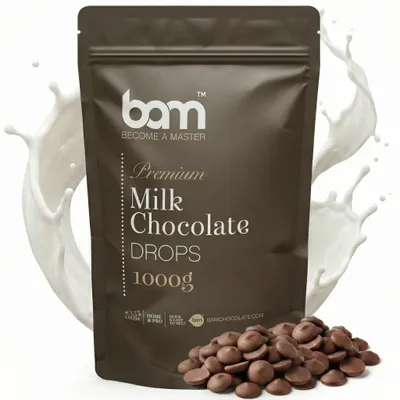 Produktbild von BAM Milchschokolade - Kuvertüre - Schokoladen Drops - 1 kg