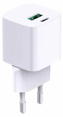 Zdjęcie produktu dla Zasilacz sieciowy Serioux SRXA-WC33, 1 x USB-A, 1 x USB-C, 30 W, biały