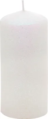 Obrázek produktu pro MagicHome Vánoční svíčka, 5,5x12 cm, válcová, bílá, s třpytkami