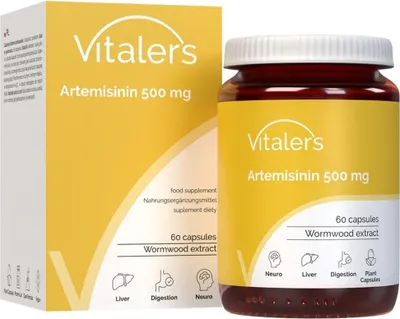 Image de Artémisinine Vitaler 500 mg – 60 gélules, approvisionnement pour 2 mois, végétalien, sans conservateurs, composition pure