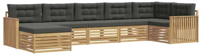 Produktbild von vidaXL Outdoor-Sofagarnitur 7 Stk. Weiß und Anthrazit