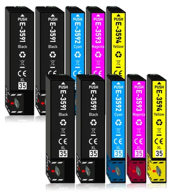 Produktbild von 10er Pack Druckerpatronen 35 35XL kompatibel mit Epson WF-4720