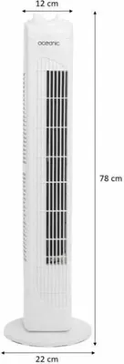 Obrázek produktu pro Věžový ventilátor OCEANIC, 70 cm, 3 stupně, oscilační, časovač, 40 W, bílý