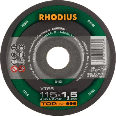 Produktbild von Rhodius Trennscheibe XT 66 115x1,5x22,23mm Stein Topline - 204625