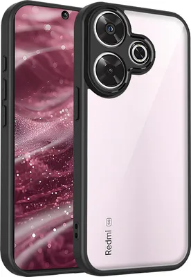 Produktbild von Hülle für Xiaomi Redmi 13 4G/Redmi 13 5G/Poco M6 4G/Poco M6 Plus Transparente Rückseite TPU Bumper Stoßfest Handyhülle Schwarz