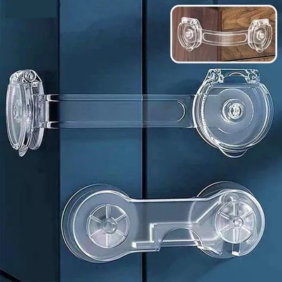 Image de Lot de 10 verrous de sécurité pour enfants, destinés à la protection des bébés dans les armoires en bois et les toilettes