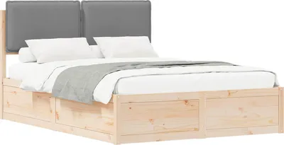Immagine prodotto di Letto con Testiera Rivestita Grigio chiaro 150 x 200 cm