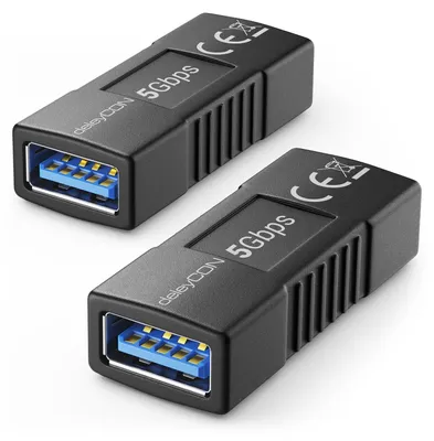 Produktbild von deleyCON USB Kupplung 5Gbps USB 3.0 Verbinder Buchse auf Buchse, 2 Stück