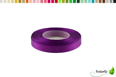 Produktbild von Satinband 12mm x 32m Rolle, Farbe:123 lila