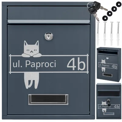 Obrázek produktu pro Antracitová Poštovní Schránka + Motivy S Nápisem