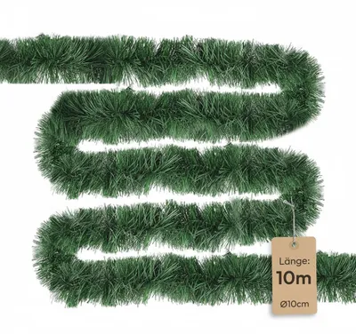 Immagine prodotto di Meisterhome® Ghirlanda di Natale Artificiale Ghirlanda di Abete Verde Lunga 10m, Ghirlanda di Abete Ghirlanda di rami di Abete Decorazione Natalizia - Outdoor & Indoor