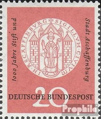 Produktbild von Briefmarken BRD (BR.Deutschland) 1957 Mi 255III (kompl.Ausg.), Aufstrich des N gebrochen (Feld 41) postfrisch Aschaffenburg