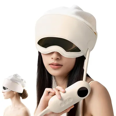 Produktbild von Kopfmassagegerät & Kopfhautmassagegerät gegen Kopfschmerzen, 6‑fach einstellbare Wärme ,6‑Zonen-Knetmassage,–für Augen & Schläfen – ideal für Büro