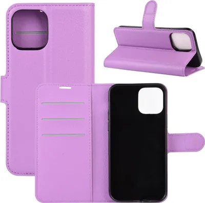 Produktbild von Schutzhülle für Apple iPhone 12 Pro Case Handy Hülle Cover Case Schutztasche Wallet, Farbe:Violett