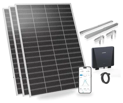 Produktbild von SUNSHARE Ray Lite 600 W Mini-Balkonkraftwerk mit Halterung – 3×200 W N-TOPCon Module, Plug & Play