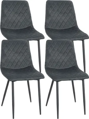 Produktbild von 4er Set Stühle HLO-CP55 Samt dunkelgrau