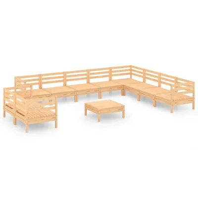 Produktbild von vidaXL 11-tlg. Garten-Lounge-Set Massivholz Kiefer