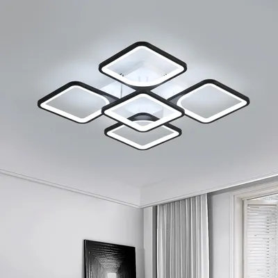 Produktbild von Comely LED Deckenleuchte, Deckenlampe Schwarz Wohnzimmerlampe 64W 5670LM