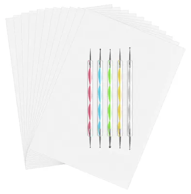 Image de Kit de papier transfert : 150 feuilles de papier transfert avec 5 stylets de gaufrage, idéal pour transférer des motifs sur tissu, papier et bois
