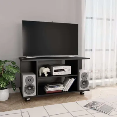 Obrázek produktu pro vidaXL TV skříňka s kolečky černá 80x40x45 cm materiál na bázi dřeva