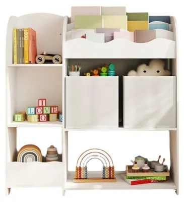 Immagine prodotto di Libreria con 2 contenitori – bianca – 30 x 93 x 100 cm