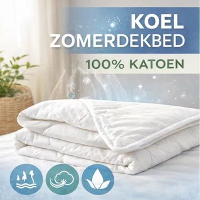 Produktbild von Unyqoos® Baumwoll-Sommerdecke 200 x 200 cm – leicht, kühlend und atmungsaktiv, 100% Baumwolle, Wärmeklasse 4,
