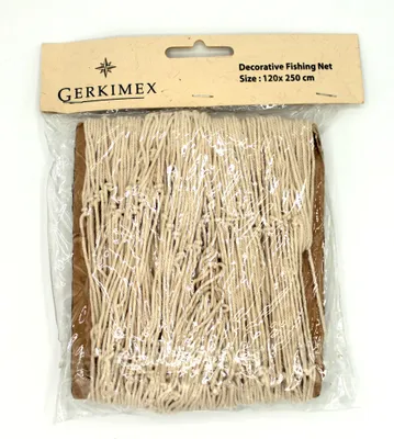 Produktbild von Dickes Deko-Fischernetz in Natur aus Baumwolle, Beige, 120x250 cm