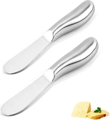 Immagine prodotto di Coltello da burro e coltello da formaggio in acciaio inox - manico ergonomico - 2 pezzi