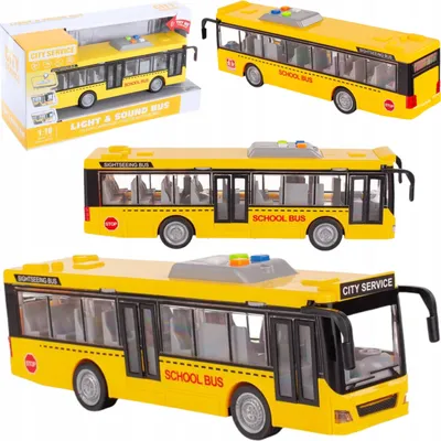 Image de Grand bus scolaire avec portes ouvre bruits et lumières 1:16 3+ WY910A